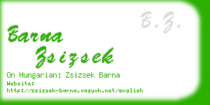 barna zsizsek business card